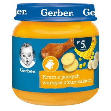 Gerber Krem z jasnych warzyw kurczak po 5.msc 125g