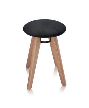 Taboret DĘBOWY FLIP Z OKRĄGŁYM SIEDZISKIEM