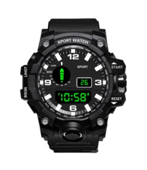 Męski zegarek LED wodoodporny, odporny na wstrząsy - black
