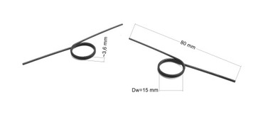 SPRĘŻYNA SKRĘTNA d=1,2 * Dz=17,4 * Dw=15 * TYP1 * KOMPLET - 1kpl.