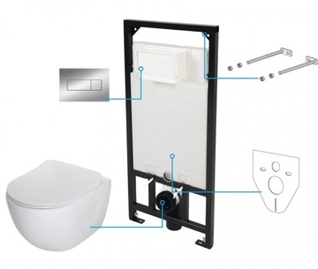 Peonia Zero Zestaw WC podtynkowy 6 w 1
