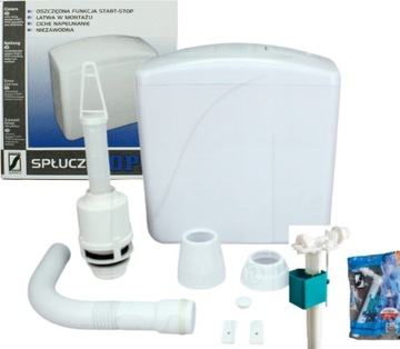 Spłuczka do wc zbiornik na wodę OPAL LUX + ZAWÓRY FULL KOMPLET