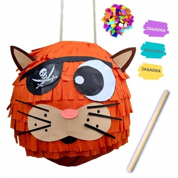 PINIATA KOT PIRAT NA URODZINY PINATA + GRATISY