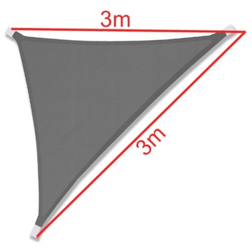 СОЛНЕЧНЫЙ ПАРУС, ВОДОНЕПРОНИЦАЕМЫЙ, ТРЕУГОЛЬНЫЙ САД, ТЕРРАСА, БАЛКОН, 3x3м