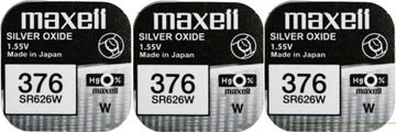 3x BATERIA BATERIE SREBROWA MAXELL SR 626 W 376 G4 377 AG4 SR626W