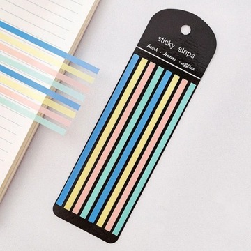 2 Piece Cute Very Thin Strip PET Sticky Notes Adhesive Stationery Memo Pad