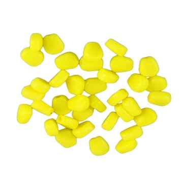 Набор из 50 рыболовных аксессуаров из желтой искусственной кукурузы.