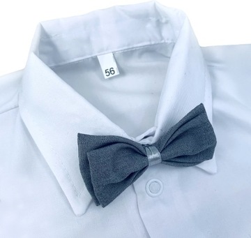 РУБАШКА + ГАЛСТУК-БАБОЧКА формальная белая 86 см Крещение