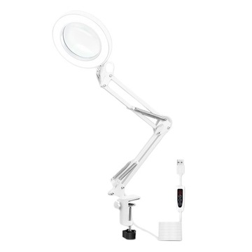 Obrotowa lampa powiększająca do pielęgnacji skóry, szklana lampka do czytania z regulowanym obrotem