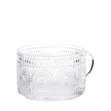 Чашка стеклянная BARREL с узором 0,35 л HOMLA