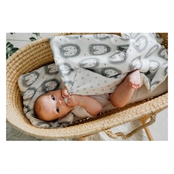 Постельное белье хлопковое с наполнителем для малышей 60х75 см - Ежики