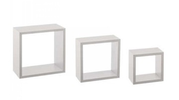 ZESTAW 3 PÓŁEK ŚCIENNYCH WISZACYCH KOMPLET CUBE