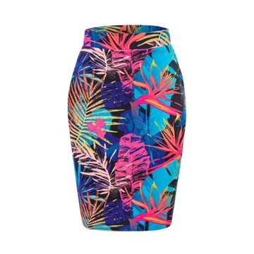 SPÓDNICA OŁÓWKOWA, KOLOROWA, DZIANINOWA, POLSKA L