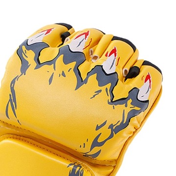 Боксерские перчатки, защитное снаряжение, дышащие перчатки для когтей тигра желтого цвета