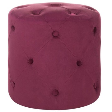 Puf welurowy ⌀ 40 cm burgundowy COROLLA