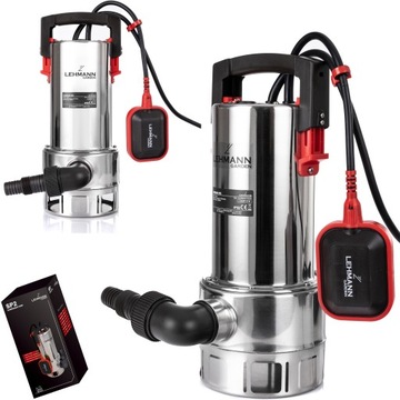 POMPA do WODY czystej BRUDNEJ ogrodowa MOCNA 1100W zatapialna INOX 16500L/H