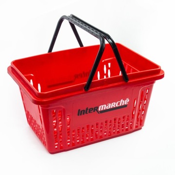 Корзина для покупок красная пластик 28л.