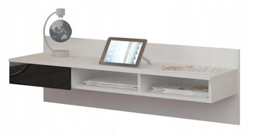 Biurko wiszące UNO 121 cm biały mat / czarny połysk front