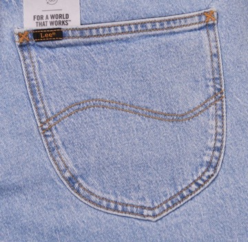 LEE spodnie HIGH WAIST straight BLUE jeans CAROL _ W32 L31