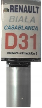 Zaprawka do rys 10ml RENAULT DACIA D31 BIAŁA CASABLANCA
