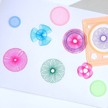 НАБОР ДЛЯ РИСОВАНИЙ СПИРОГРАФА, КРЕАТИВНЫЙ ДЛЯ ДЕТЕЙ, ИГРУШЕЧНАЯ РОЗОВАЯ РУЧКА