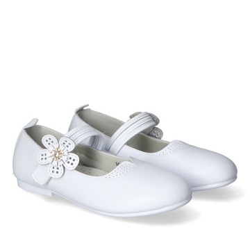 Baleriny Półbuty Komunijne Apawwa Białe Na Rzep 36