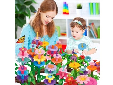 КОНСТРУКЦИОННЫЕ БЛОКИ ЦВЕТЫ 222 детали ЦВЕТЫ ПАЗЛ ТВОРЧЕСКИЙ САД
