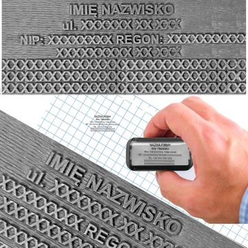 GUMKA DO PIECZĄTKI PIECZĄTEK DO 8 LINII Z TEKSTEM DO AUTOMATU 59x25mm
