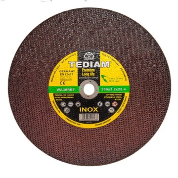 TARCZA TARCZE 100 M/S DO CIĘCIA METALU STALI INOX 350 x 25,4 X 3,2 TEDIAM