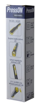 ПРОВЕРОЧНЫЙ ФОНАРЬ КАРМАННЫЙ ФОНАРЬ 3 Вт COB СВЕТОДИОДНЫЙ АККУМУЛЯТОР USB IP44 МАГНИТ