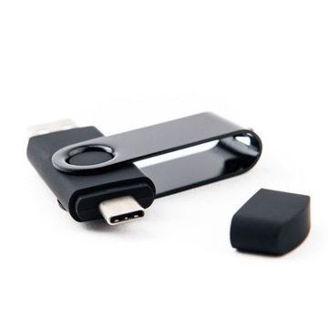 Флешка подарочная 64 ГБ 3.0 USB-C TYPE C ЧЕРНАЯ БЕЗ ГРАВИРОВКИ