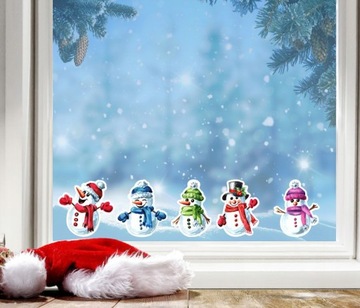 Новогодние наклейки СНЕГОВИК на окна, СТЕНЫ, новогодние украшения