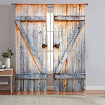 zasłony do drzwi stodoły rustykalne drewniane
