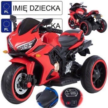 Motocykl motor na akumulator 2x25W światła LED mp3 TABLICE IMIENNE