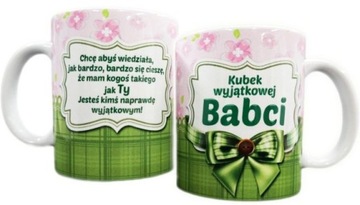 KUBEK CERAMICZNY DLA BABCI WYJĄTKOWEJ BABCI DZIEŃ BABCI PREZENT UPOMINEK