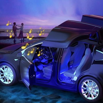 RGB СВЕТОДИОДНОЕ ОСВЕЩЕНИЕ ИНТЕРЬЕРА АВТОМОБИЛЯ СВЕТОДИОДЫ САЛОНА АВТОМОБИЛЯ + ПРИЛОЖЕНИЕ ДЛЯ ТЕЛЕФОНА