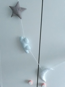 Гирлянда из звезд, облаков, луны, ручная работа.