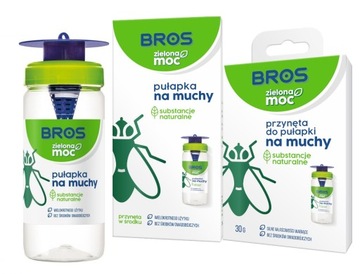 BROS ZIELONA MOC PUŁAPKA NA MUCHY + ZAPAS PRZYNĘTA