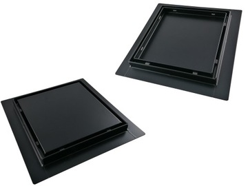 Odpływ prysznicowy kwadratowy 15 x 15 cm niski 52mm 2w1 CZARNY MAT