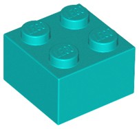 50 szt LEGO 3003, Dark Turquoise Brick 2 x 2 NOWE