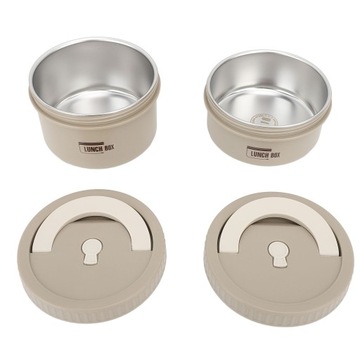 Ланч-бокс Bento круглый, коричневый, с RS