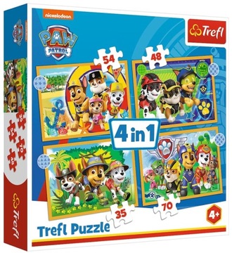 PUZZE 4W1 WAKACYJNY PSI PATROL TREFL 34395