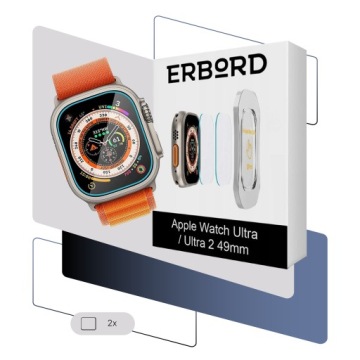 2x закаленное стекло для APPLE WATCH ULTRA 1 / 2 / 3 49MM WITH MOUNTING FRAME