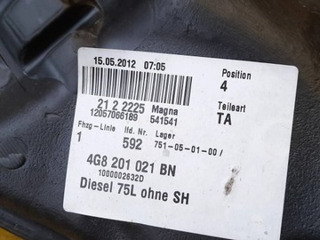 AUDI A7 4G 3.0 TDI NÁDRŽ PALIVA 4G0919050 , 4G8201021BN
