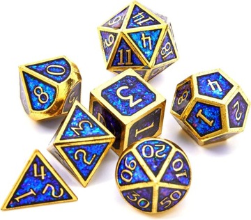 NOWY KRÓL ZESTAW 7 METALOWYCH KOŚCI RPG