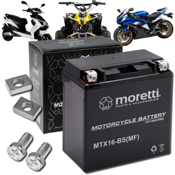 Akumulator żelowy motocyklowy MORETTI MTX16-BS 14 Ah YTX16-BS