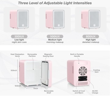Мини автомобильный холодильник косметический холодильник с зеркалом 4л