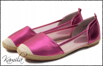 Nowe Baletki Espadryle Siatka Rose YT-703 r40