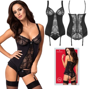 Koronkowy gorset i stringi Heartina Obsessive S/M