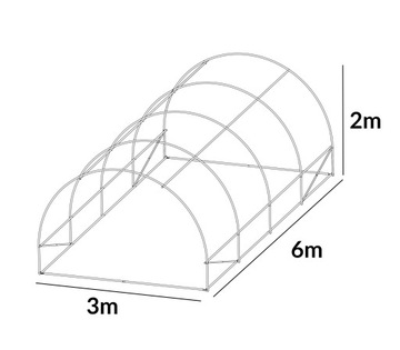 Tunel foliowy Szklarnia 3x6m GRUBA rurka 25mm + Składany zbiornik 1000L
